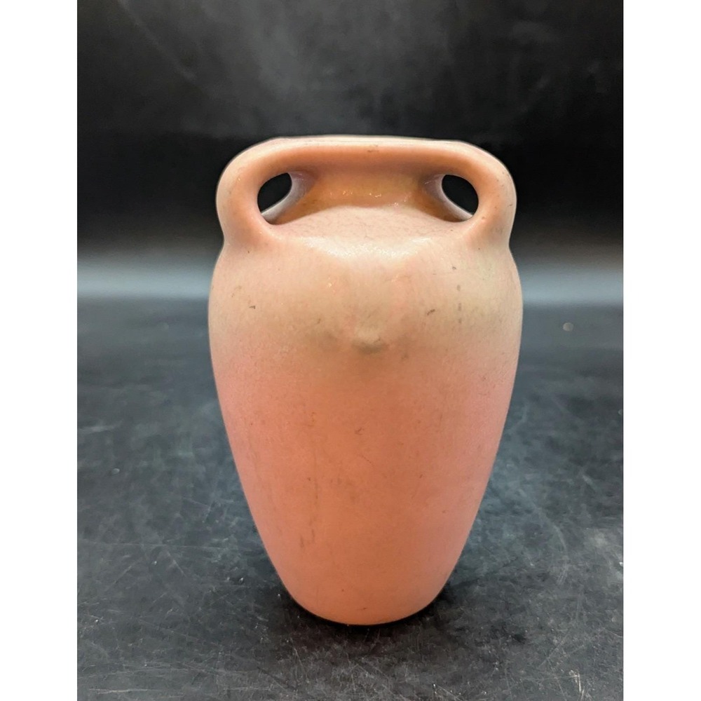 Vintage Rookwood c1930 XXX Art Pottery Mauve Pink 3 Handled Art Deco Vase